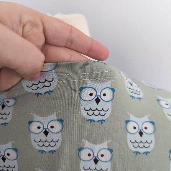 NEW Kickee Womens Maternity Nursing Robe Medium Wrap Soft Green Owl - Picture 8 of 8